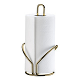 Suporte Porta Rolo De Papel Toalha Mesa Cozinha Aço Dourado Liso