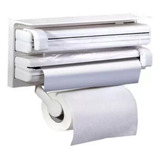 Suporte Porta Rolo Toalha Aluminio Filme Papel Cozinha 3 X 1