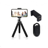 Suporte Tripé Com Controle Para Smartphone E Câmara Digital
