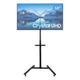 Suporte Tv Pedestal Com Ajuste De Altura E Bandeja Para Acessórios / Notebook 19 A 56 Com Rodizio