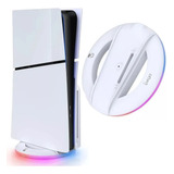 Suporte Vertical Para Ps5 Slim Fisico E Digital Com Luz Rgb Branco