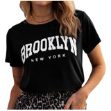 T-shirt Camiseta Plus Size Curve Brooklyn New York Feminina