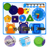 Tabuleiro Sensorial Montessori 5 Em 1 Calendario Relogio 