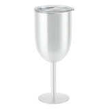 Taça Térmica Com Tampa 480ml Para Gin Vinho Drinks Cor Prata