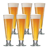 Taça Tulipa Cerveja Cristalizadas 300ml Kit 6 Pcs Cor Incolor