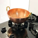Tacho De Cobre Puro Com Alças Em Liga De Bronze 5 Litros