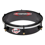 Tamborim Plástico Abs Contemporânea Light Preto Fosco 6 Pol.