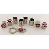 Tampa Aluminio Cromado Anti Furto Bico Pneu Fiat Vermelho