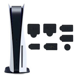 Tampa Pó Poeira Borracha Portas Usb Para Playstation 5 Ps5 Cor Preto