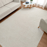 Tapete Boho 200x300cm Algodão Antiderrapante Geométrico Bege Comprimento 3 M Desenho Do Tecido Quadriculado Largura 2 M