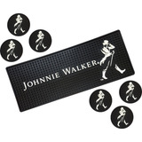 Tapete Borracha Bar Mat Johnnie Walker + 6 Porta Copos