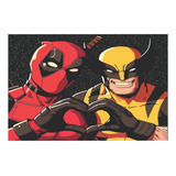Tapete Capacho Deadpool E Wolverine Filme Marvel Para Portas Comprimento 60 Cm Cor Preto Desenho Do Tecido Trama Vinilica Emborrachado Largura 40 Cm