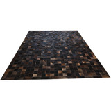 Tapete De Couro Marrom Exótico 2,50x3,50 Com Borda Peça 10 Comprimento 350 Cm Desenho Do Tecido Quadriculado Largura 250 Cm