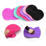 Tapete De Silicone Limpar Pincel Maquiagem Limpeza Pincéis Cor Rosa Pink
