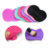 Tapete De Silicone Limpar Pincel Maquiagem Limpeza Pincéis Cor Rosa-claro