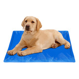 Tapete Gelado Refrescante Tamanho Grande Azul Cão Pet 90x50