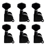 Tarraxas Blindadas Condor 6 Em Linha Guitarra Pretas 6r