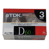 Tdk D60 3 Pack 60 M Fitas Cassetes Virgem Lacradas Coreia