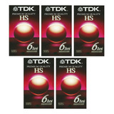 Tdk Premium Quality Hs 6 Horas T-120 Vhs 5 Unidades