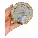 Teca Porta Hóstia Eucaristia Comunhão 6cm Banho Dourado