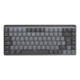Teclado Gamer Bluetooth Logitech Master Series Qwerty Tactile Quiet Inglês Internacional Cor Grafite Com Luz Branco