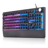 Teclado Gamer Mecânico Led Usb Abnt2 Anti-ghosting Qwerty Cor De Teclado Preto Idioma Português Brasil