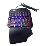 Teclado Gamer P/ Celular One Hand Semi-mecânico Rgb Usb Cor De Teclado Preto