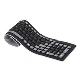 Teclado Sem Fio De Silicone Dobrável 2.4g Usb Slim Keyboard