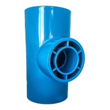 Tee Pvc Redução 100mm X 50mm Irriga Lf Azul Pn 125 