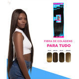 Tela De Cabelo Liso Para Tudo Fibra De Colágeno 80cm Cor T2/27 Castanho Com Mel