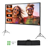 Tela De Projetor Vevor 120 Polegadas 16:9 4k 1080 Hd Com Sup