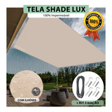 Tela Sombreamento Impermeável Shade Lux Areia 5x3 Mts + Kit