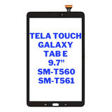 Tela Vidro Touch Frontal S/ Display Galaxy Tab E T560 Preto