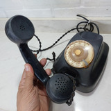 Telefone Antigo Somente Decoraçã Bakelite Preto Não Funciona