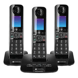Telefone S/fio Motorola Voice D8713 Com 3 Aparelhos Digitais Cor Preto