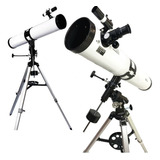 Telescópio Refletor Equatorial Astronomico 900114mm 4 Lentes Cor Branco