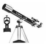 Telescópio Toya 70700 Oculares Plosll + Adpatador De Celular Cor Preto