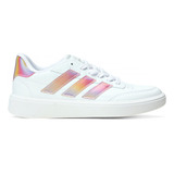 Tênis Casual Feminino Courtblock adidas Cor Ftwwht Ftwwht Ftwwht Desenho Do Tecido Lisa Tamanho 36 Br