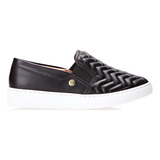 Tênis Feminino Slip On Básico Vizzano Cor 15745 - Preto 01 Desenho Do Tecido Liso Tamanho 37
