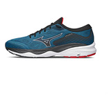 Tênis Masculino Mizuno Wave Falcon 4 Cor Azul/preto/branco/vermelho - Adulto 43 Br