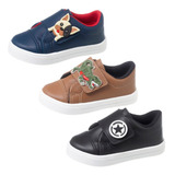 Tênis Menino Casual Combo Infantil Volta Aulas Kit/barato 