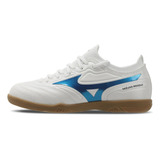 Tenis Mizuno Branco Azul Meninos Regent Jr Original Futsal