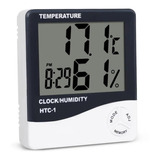Termo-higrômetro Digital Termômetro Medidor Relógio Htc1