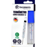 Termômetro Clinico De Vidro Sem Mercurio Ecologico Incoterm