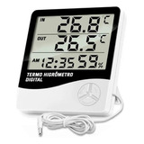 Termometro Com Higrometro Umidade Relógio Digital Com Sensor