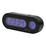 Termômetro Digital Relógio Carro Lcd Automotivo 2x1 C/ Clip