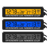 Termômetro Relógio Carro Automotivo Lcd Digital Led 2 Cores