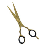 Tesoura De Cabelo Profissional Fio Laser 6.5 Barbeiro Cor Dourada