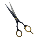 Tesoura Fio Navalha De Corte 7 Polegadas Profissionais Inox Cor Preto
