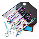 Tesoura Pet De Tosa Kit De 4 Tesouras E 1 Pente Profissional